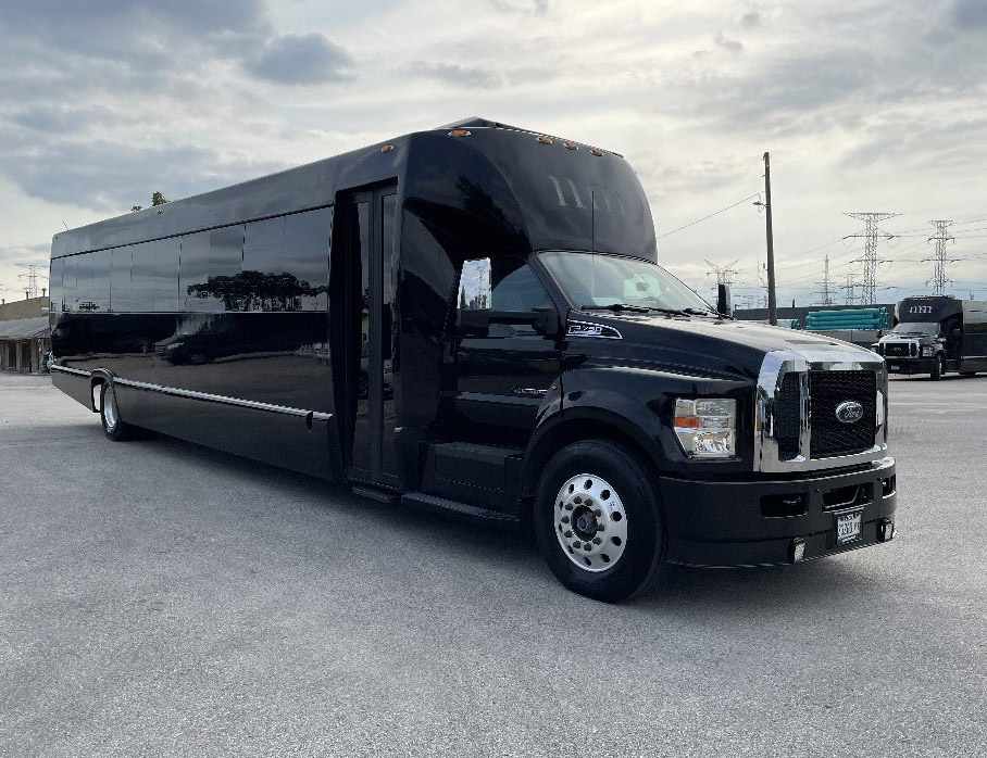 46 Passenger Limo Coach Bus at Nite Trane Transportation Shakopee